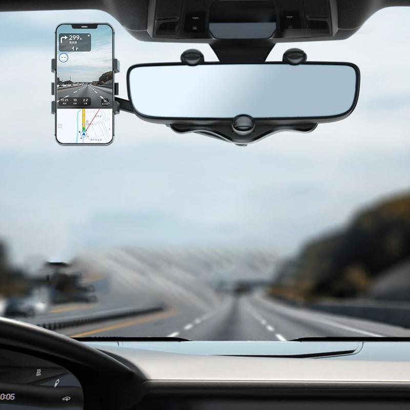 Rearview Mirror Phone Holder For Car Rotatable And Retractable Car Phone Holder Multifunctional 360 Rear View Mirror Phone Holder Suitable For All Mobile Phones And All Car - Image 7