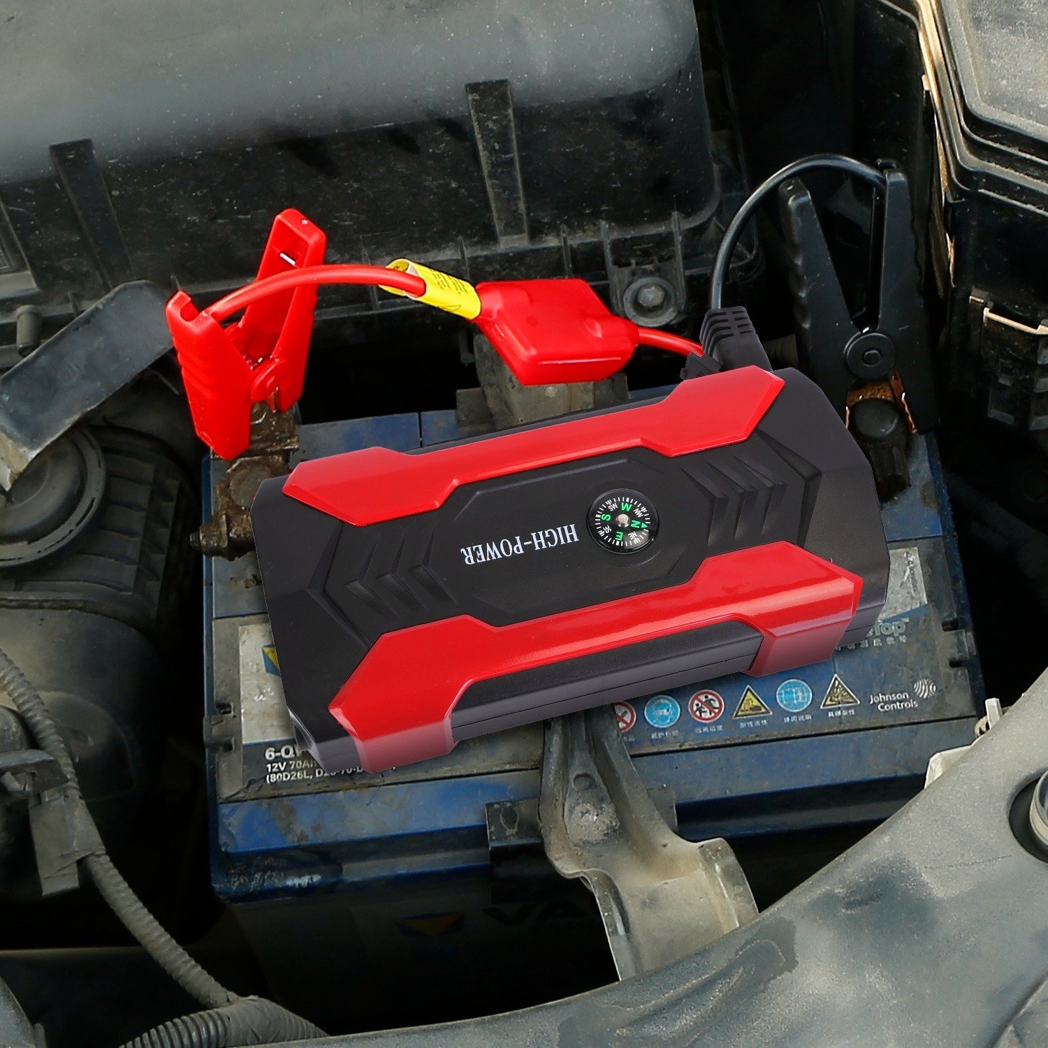 Car Jump Starter Booster 800A Peak 28000mAh 12V Battery Charger Up To 6.0L Gas Or 3.0L Diesel Engine With LCD Screen 4 Modes LED Flashlight - Image 7