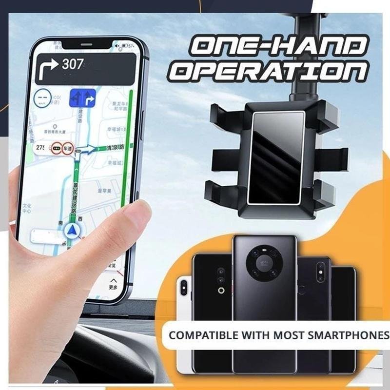 Rearview Mirror Phone Holder For Car Rotatable And Retractable Car Phone Holder Multifunctional 360 Rear View Mirror Phone Holder Suitable For All Mobile Phones And All Car - Image 10