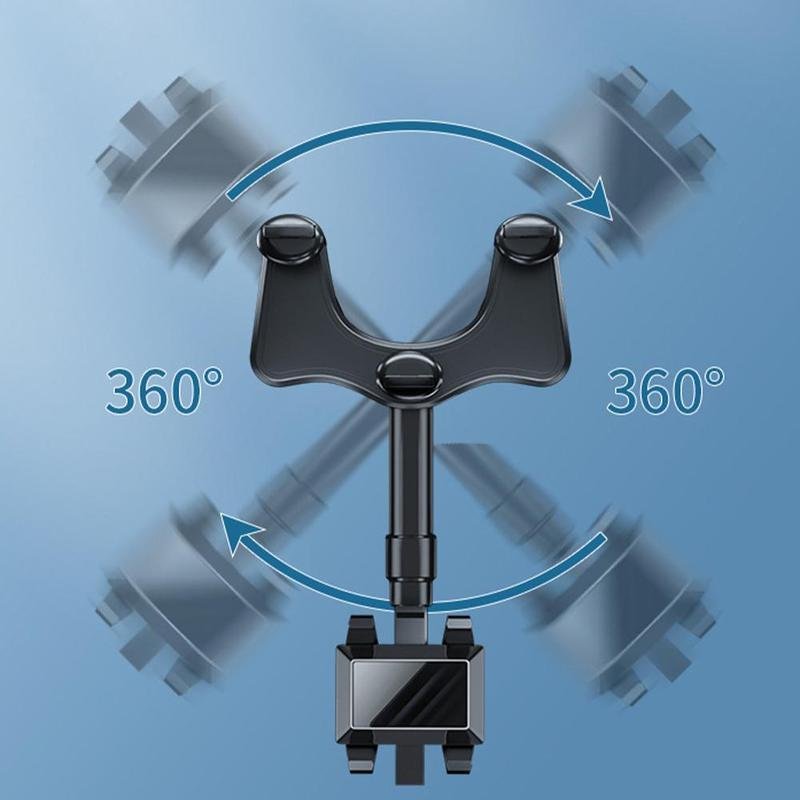 Rearview Mirror Phone Holder For Car Rotatable And Retractable Car Phone Holder Multifunctional 360 Rear View Mirror Phone Holder Suitable For All Mobile Phones And All Car - Image 4